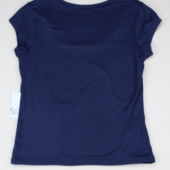 Faded Rose Essentials Navy Scoop Neck Top‎ - NWT - Picture 3 of 3